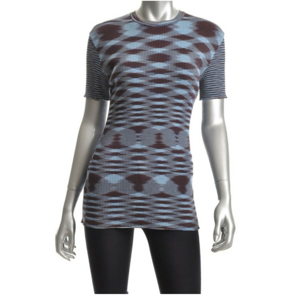 Missoni Cotton Knit Patterned Short Sleeve Top